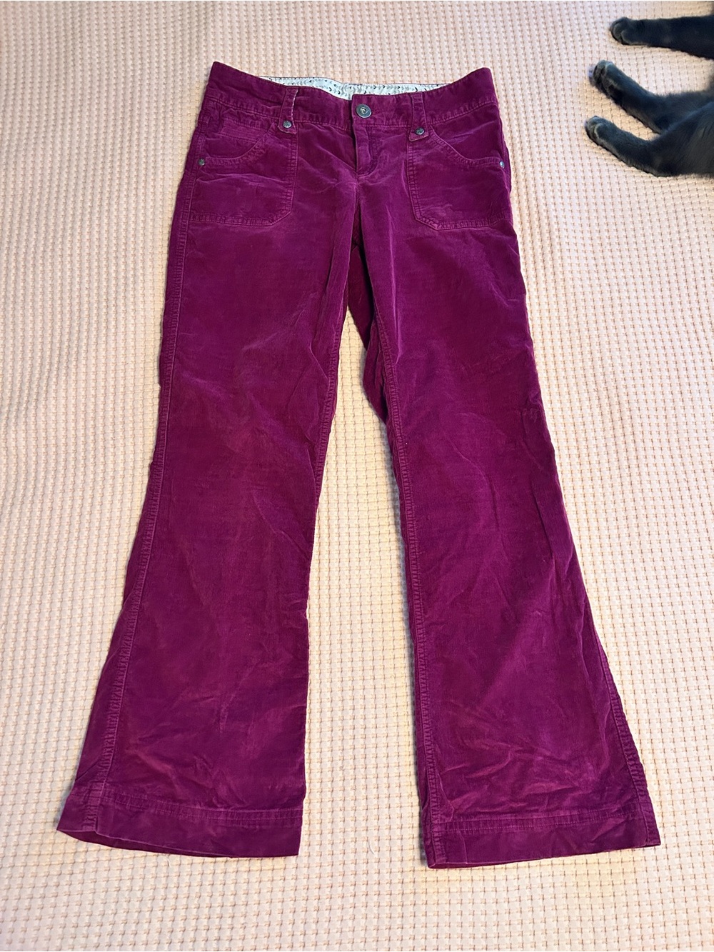 Athleta Flare Corduroy Jeans in Deep Magenta